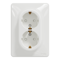 Подвійна розетка 2P+E з заземляючим контактом  Білий Sedna Design Schneider Electric SDD311221