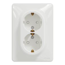 Подвійна розетка 2P+E з заземляючим контактом  Білий Sedna Design Schneider Electric SDD311221