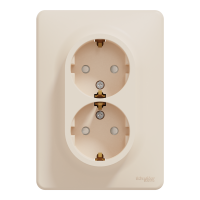 Подвійна розетка 2P+E з заземляючим контактом, Бежевий Sedna Design Schneider Electric SDD312221