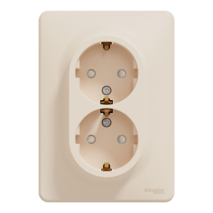 Подвійна розетка 2P+E з заземляючим контактом, Бежевий Sedna Design Schneider Electric SDD312221