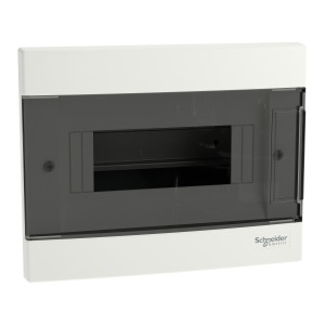 Щит пластиковий Easy9 EU, врізний, 1 ряд 8 модулів, димчасті двері,EZ9EUA108,Schneider Electric