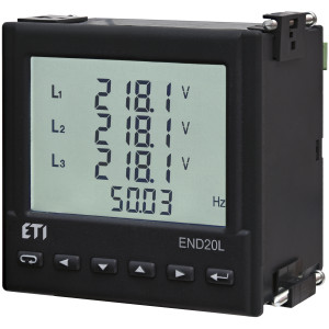 Аналізатор мережі END20L-RS (96x96мм, 85-253V AC/90-300V DC, RS-485, 1xNO, імпульсний вихід)