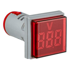 Світлосигнальна арматура з індикатором напруги (АС) серії U-ADM-V D22мм, квадратна , червона