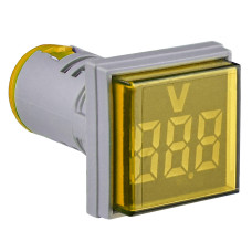 Світлосигнальна арматура з індикатором напруги (АС) серії U-ADM-V D22мм, квадратна, жовта