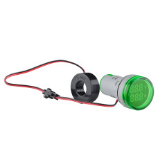 Світлосигнальна арматура з індикатором напруги (АС) та струму серії U-ADM-VA D22мм, кругла, зелена