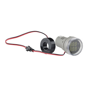 Світлосигнальна арматура з індикатором напруги (АС) та струму серії U-ADM-VA D22мм, кругла, біла