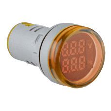 Світлосигнальна арматура з індикатором напруги (АС) та частоти серії U-ADM-VHz D22мм, кругла, жовта