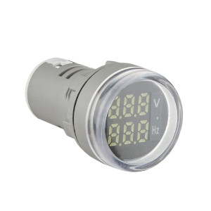 Світлосигнальна арматура з індикатором напруги (АС) та частоти серії U-ADM-VHz D22мм, кругла, біла