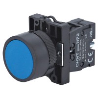 Кнопка пластикова NP2-EA61 без підсвітки синя 1NO IP40