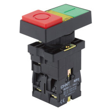 Кнопка подвійна пластикова NP2-EW8465 1NO+1NC AC/DC 220/230В(LED) IP40