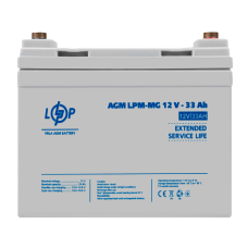 Акумулятор мультигелевий LPM-MG 12V - 33 Ah + праворуч