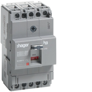 Автоматичний вимикач x160, In=80А, 3п, 18kA, Тфікс./Мфікс.