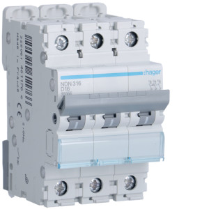 Автоматичний вимикач 3P 10kA D-16A 3M