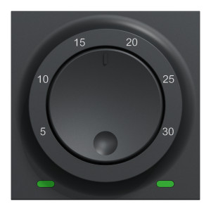 Термостат кімнатний, вбудованний датчик 8А антрацит, Unica New, Schneider Electric, NU350153
