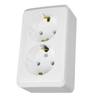 РОЗЕТКА ПОДВІЙНА З ЗАЗЕМЛЕННЯМ ТА ШТОРКАМИ SCHNEIDER ELECTRIC PRIMA, БІЛИЙ