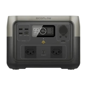 Зарядна станція EcoFlow RIVER 2 Max (512 Вт·год), (ємність - 576Вт-год, потужність 600Вт, (сплеск - 1200Вт)) розетки швейцарія з перехідниками. 