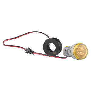 Світлосигнальна арматура з індикатором споживаної потужності тип B серії U-ADM-W D22мм, кругла, жовта