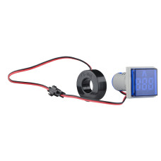 Світлосигнальна арматура з індикатором струму серії U-ADM-A D22мм, квадратна, синя