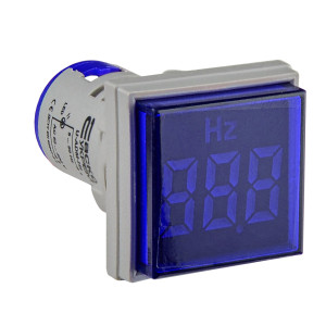 Світлосигнальна арматура з індикатором частоти серії U-ADM-Hz D22мм, квадратна, синя