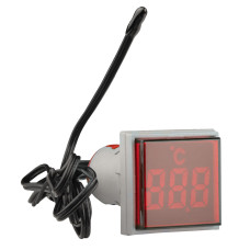 Світлосигнальна арматура з індикатором температури серії U-ADM-T D22мм, квадратна, червона