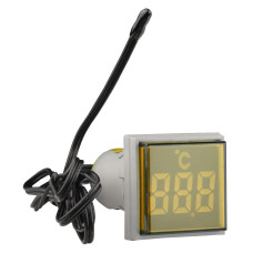 Світлосигнальна арматура з індикатором температури серії U-ADM-T D22мм, квадратна, жовта