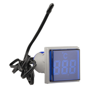 Світлосигнальна арматура з індикатором температури серії U-ADM-T D22мм, квадратна, синя