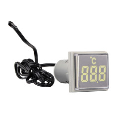 Світлосигнальна арматура з індикатором температури серії U-ADM-T D22мм, квадратна, біла