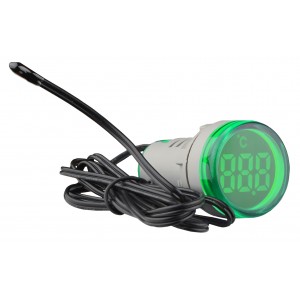 Світлосигнальна арматура з індикатором температури серії U-ADM-T D22мм, кругла, зелена