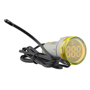 Світлосигнальна арматура з індикатором температури серії U-ADM-T D22мм, кругла, жовта