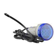 Світлосигнальна арматура з індикатором температури серії U-ADM-T D22мм, кругла, синя