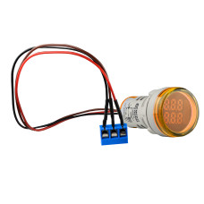 Світлосигнальна арматура з індикатором-лічильником серії U-ADM-С D22мм, кругла, жовта