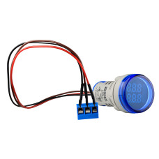 Світлосигнальна арматура з індикатором-лічильником серії U-ADM-С D22мм, кругла, синя