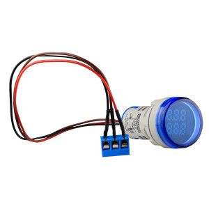 Світлосигнальна арматура з індикатором-лічильником серії U-ADM-С D22мм, кругла, синя