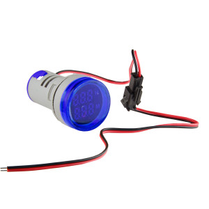 Світлосигнальна арматура з індикатором часу (год/хв) серії U-ADM-Hr D22мм, кругла, синя