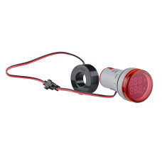 Світлосигнальна арматура з індикатором напруги (АС) та струму серії U-ADM-VA D22мм, кругла, червона