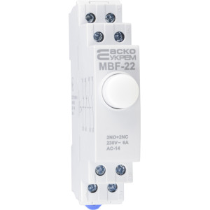 Модульна кнопка з фіксацією 2NO+2NC 230V АС МВF-22 біла