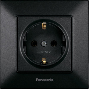 Розетка Panasonic Arkedia Slim з з/к, чорн.
