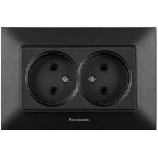 Розетка Panasonic Arkedia Slim 2-на, чорн.