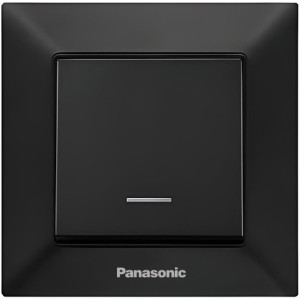 Вимикач 1кл. з підсв. Panasonic Arkedia Slim, чорн.