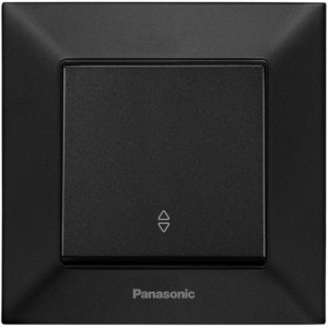 Вимикач 1кл. прохідн. Panasonic Arkedia Slim, швидкий монтаж, чорн.