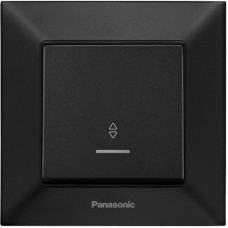 Вимикач 1кл. прохідн. з підсв. Panasonic Arkedia Slim, швидкий монтаж, чорн.