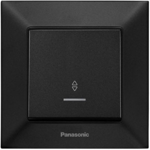 Вимикач 1кл. прохідн. з підсв. Panasonic Arkedia Slim, швидкий монтаж, чорн.