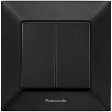 Вимикач 2кл. прохідн. Panasonic Arkedia Slim, швидкий монтаж, чорн.
