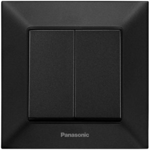 Вимикач 2кл. прохідн. Panasonic Arkedia Slim, швидкий монтаж, чорн.