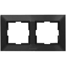 Рамка 2-на Panasonic Arkedia Slim, горизонт., чорн.