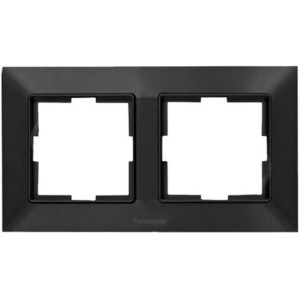 Рамка 2-на Panasonic Arkedia Slim, горизонт., чорн.