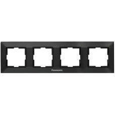Рамка 4-на Panasonic Arkedia Slim, горизонт., чорн.