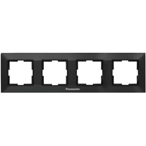 Рамка 4-на Panasonic Arkedia Slim, горизонт., чорн.