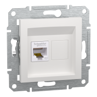 Розетка RJ45, тип UTP, категорія 5E, Білий, Asfora, без рамки