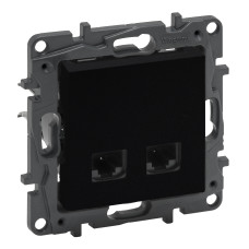 NILOE STEP Розетка інформаційна 2XRJ45 CAT5e UTP колір Чорний